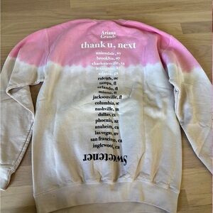 Ariana Grande Pink and Cream Sweetener Thank U Next Tour Crewneck